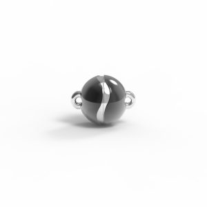 Magnetic ball appliqué "Wave" silver 999 rhodium-plated